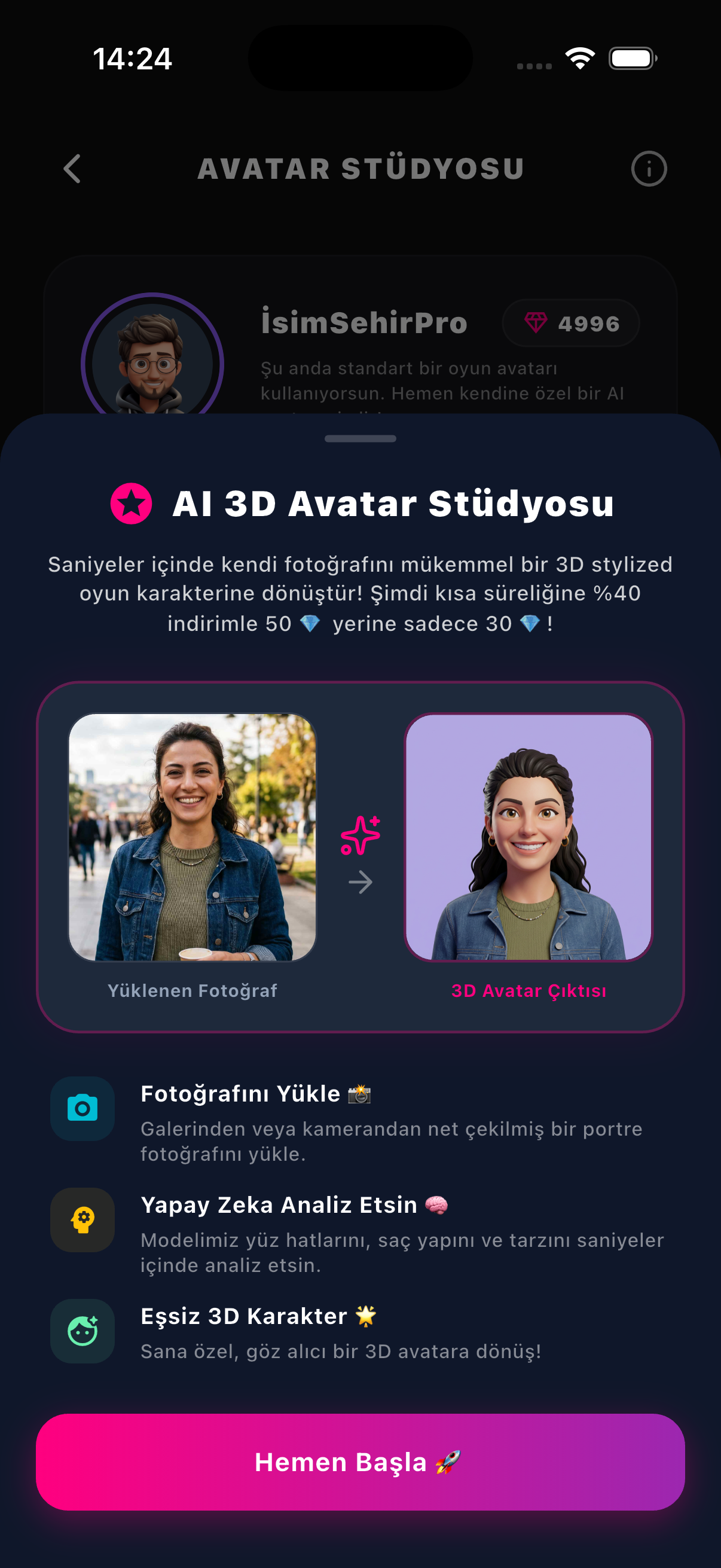 Yapay Zeka Avatar Oluşturucu